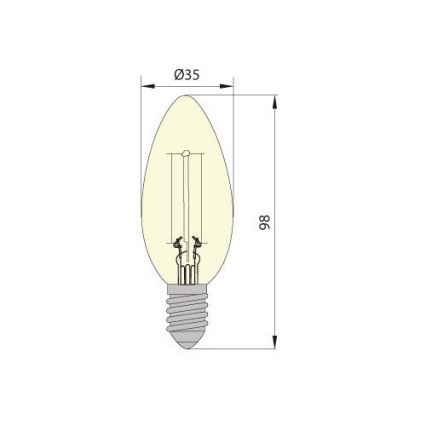 LED elektros lemputė CLASIC AMBER C35 E14/5W/230V 2200K -  Brilagi