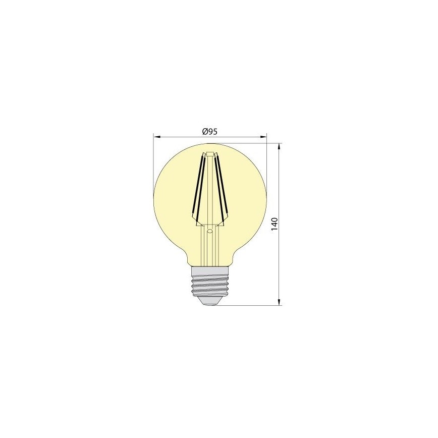 LED Elektros lemputė CLASIC AMBER G95 E27/8W/230V 2200K – Brilagi