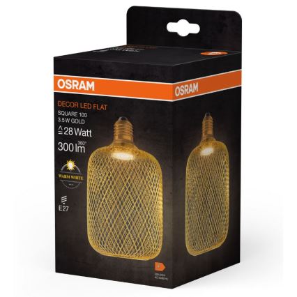 LED elektros lemputė DECOR FLAT E27/3,5W/230V 2700K auksas - Osram