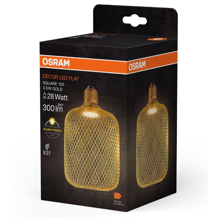 LED elektros lemputė DECOR FLAT E27/3,5W/230V 2700K auksas - Osram