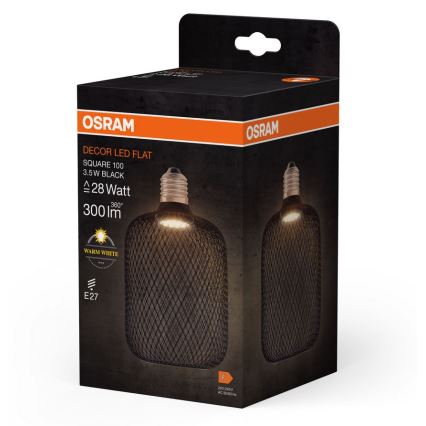 LED elektros lemputė DECOR FLAT E27/3,5W/230V 2700K juoda - Osram
