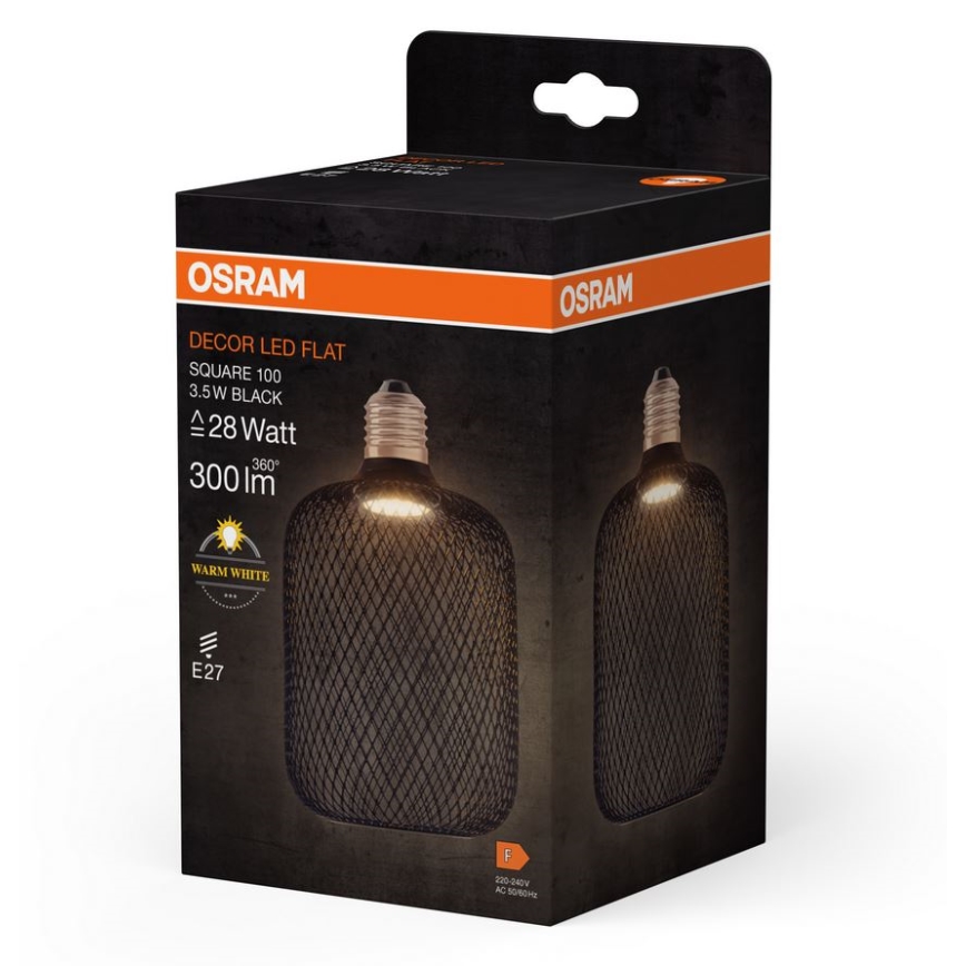 LED elektros lemputė DECOR FLAT E27/3,5W/230V 2700K juoda - Osram
