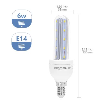 LED elektros lemputė E14/6W/230V 6500K - Aigostar