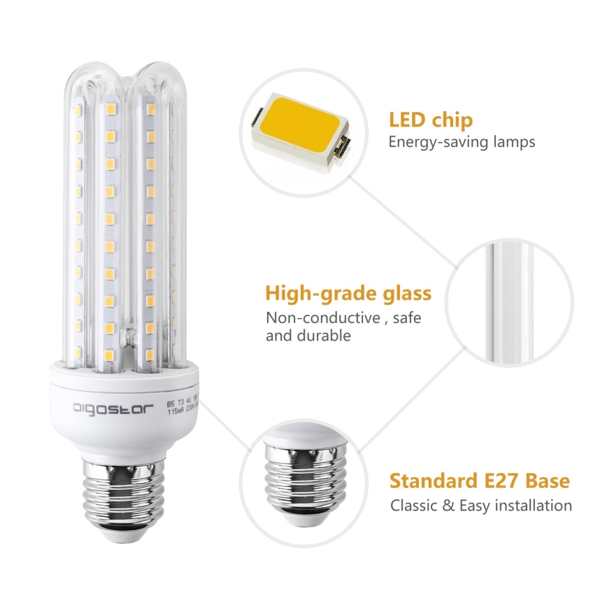 LED elektros lemputė E27/15W/230V 3000K - Aigostar
