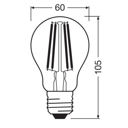 LED elektros lemputė FILAMENT A100 E27/11W/230V 4000K - Osram