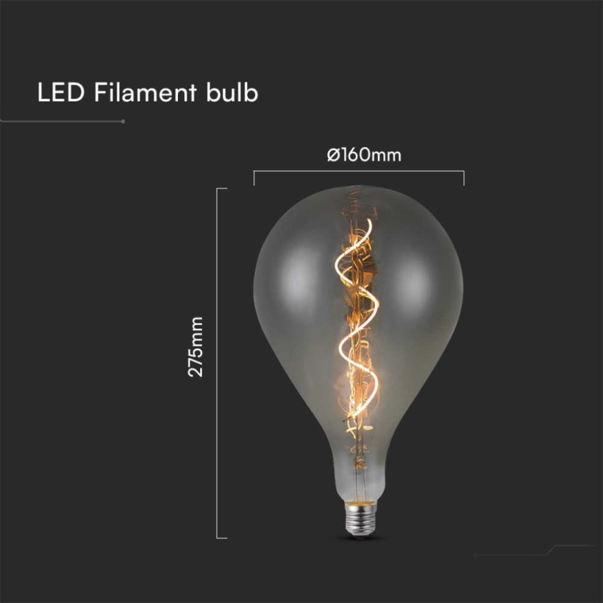 LED elektros lemputė FILAMENT A160 E27/4W/230V 2700K