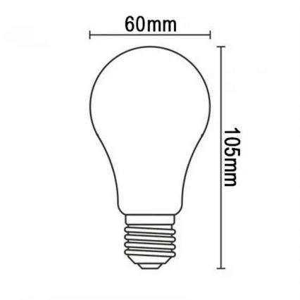 LED elektros lemputė FILAMENT A60 E27/12W/230V 330° 4000K