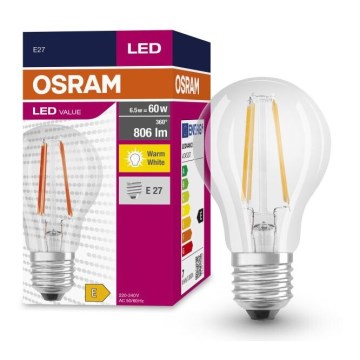 LED elektros lemputė FILAMENT A60 E27/6,5W/230V 2700K - Osram