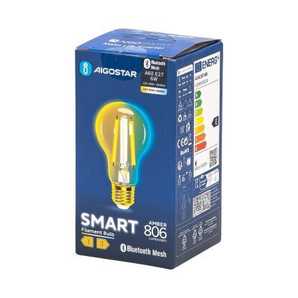 LED pritemdoma elektros lemputė FILAMENT MESH Išmanus A60 E27/6W/230V 2700-6500K - Aigostar