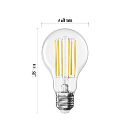 LED elektros lemputė FILAMENT A60 E27/7,2W/230V 2700K