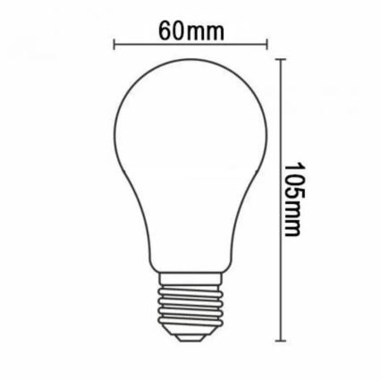 LED elektros lemputė WHITE FILAMENT A60 E27/9W/230V 3000K