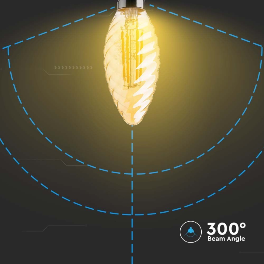 LED elektros lemputė FILAMENT AMBER E14/4W/230V 2200K