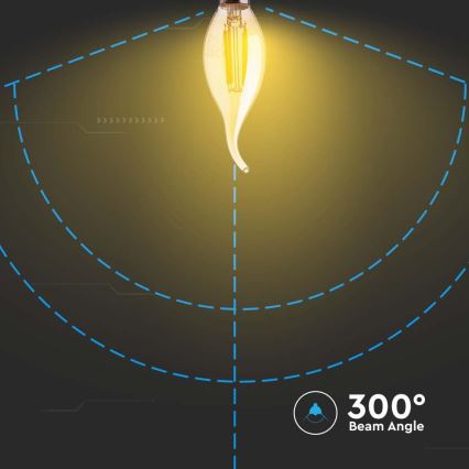 LED elektros lemputė FILAMENT AMBER E14/4W/230V 2200K