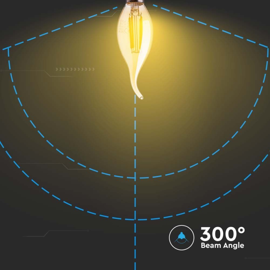 LED elektros lemputė FILAMENT AMBER E14/4W/230V 2200K