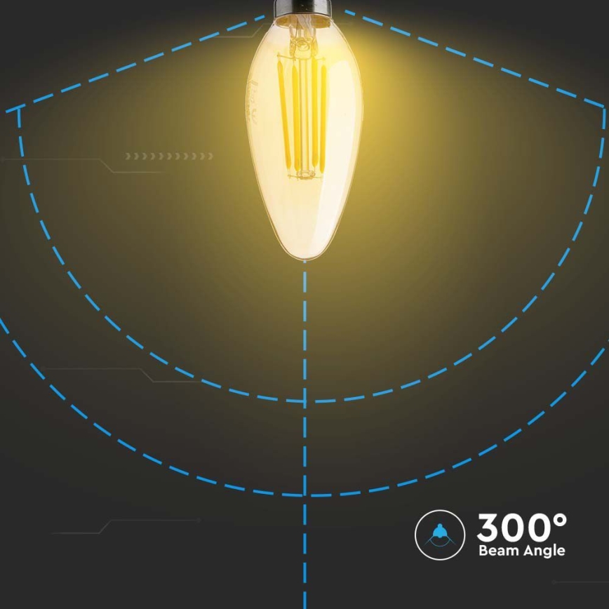 LED elektros lemputė FILAMENT AMBER E14/4W/230V 2200K