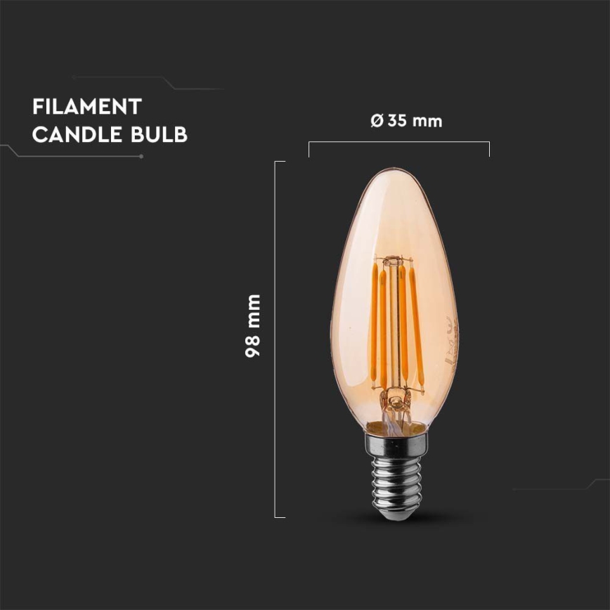LED elektros lemputė FILAMENT AMBER E14/4W/230V 2200K