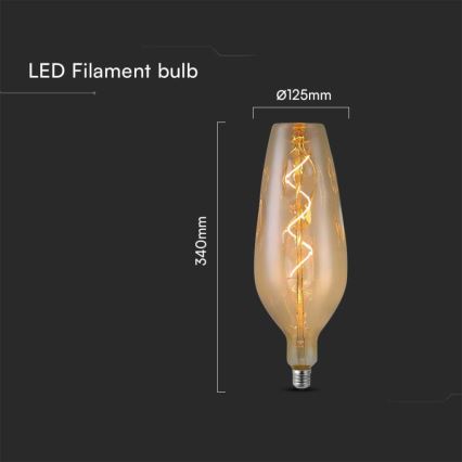 LED elektros lemputė FILAMENT B125 E27/4W/230V 2700K