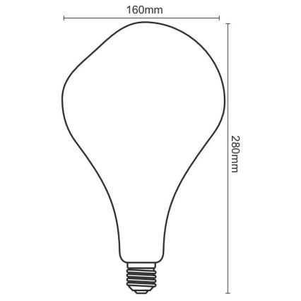 LED elektros lemputė FILAMENT BUMPED SMOKE ET160 E27/4W/230V 2000K