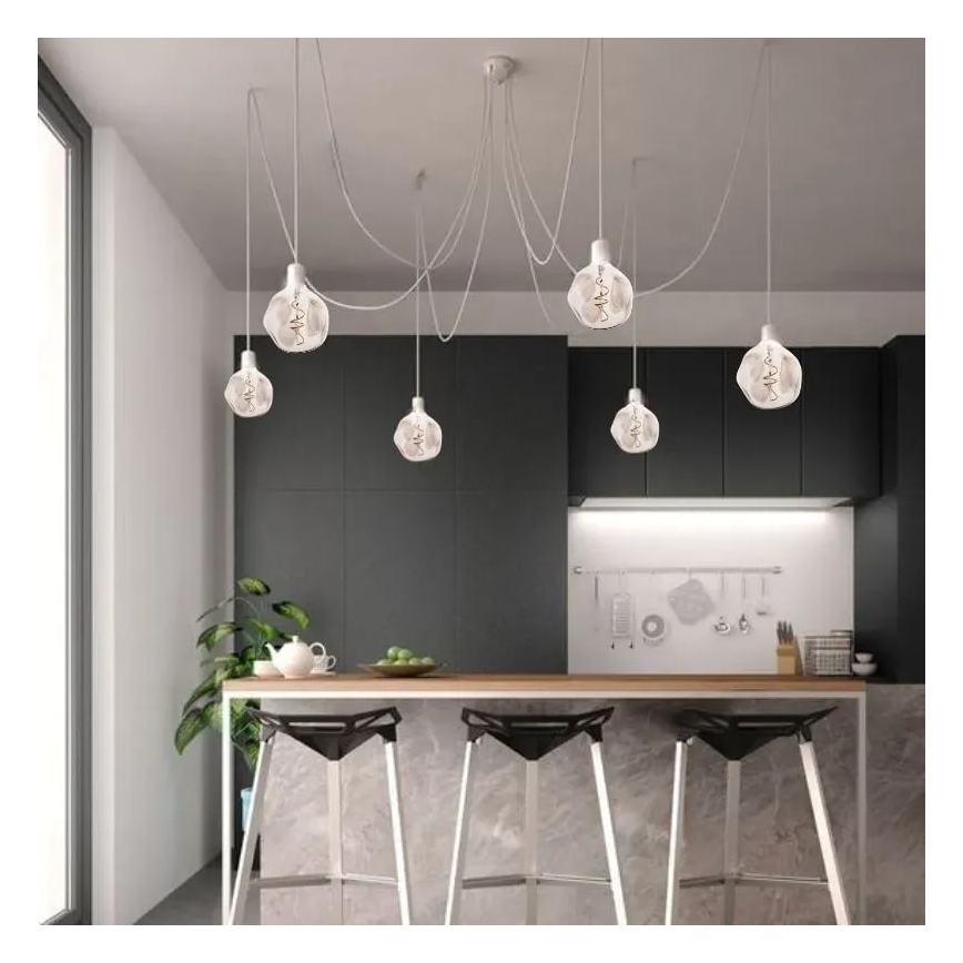 LED elektros lemputė FILAMENT BUMPED SMOKE G125 E27/4W/230V 2000K dūminis