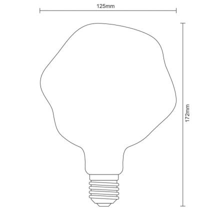 LED elektros lemputė FILAMENT BUMPED SMOKE G125 E27/4W/230V 2000K dūminis