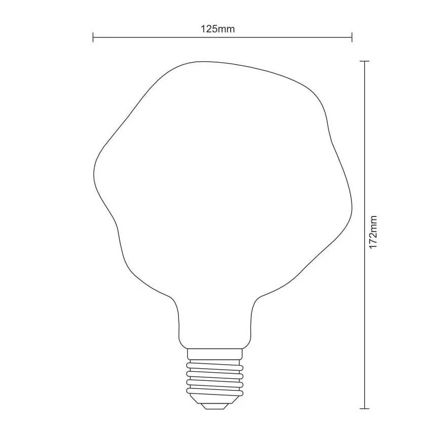 LED elektros lemputė FILAMENT BUMPED SMOKE G125 E27/4W/230V 2000K dūminis