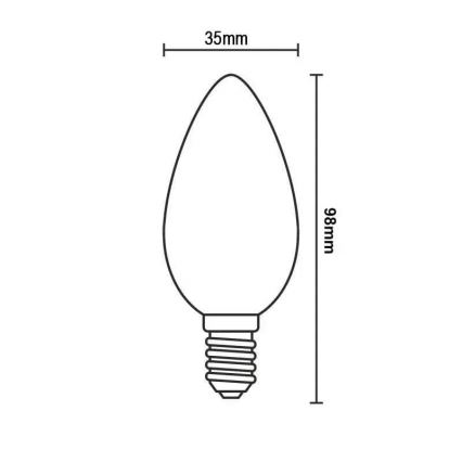 LED elektros lemputė WHITE FILAMENT C35 E14/4,5W/230V 3000K