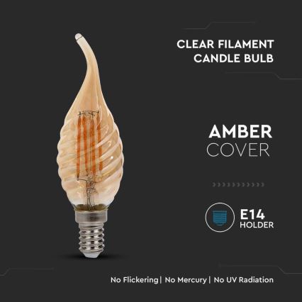 LED elektros lemputė FILAMENT E14/4W/230V 2200K