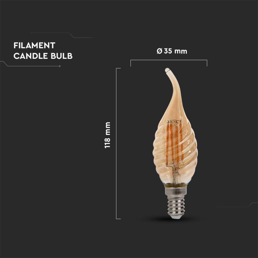 LED elektros lemputė FILAMENT E14/4W/230V 2200K