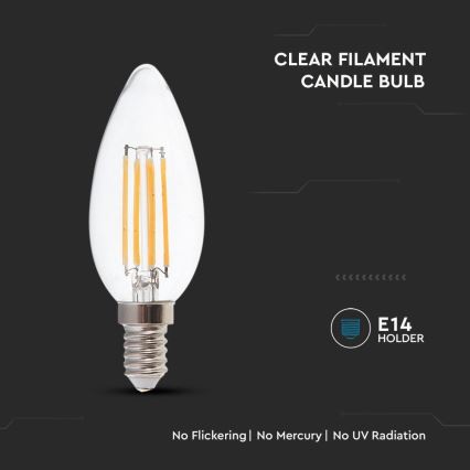 LED elektros lemputė FILAMENT E14/4W/230V 3000K