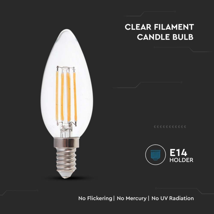 LED elektros lemputė FILAMENT E14/4W/230V 6500K