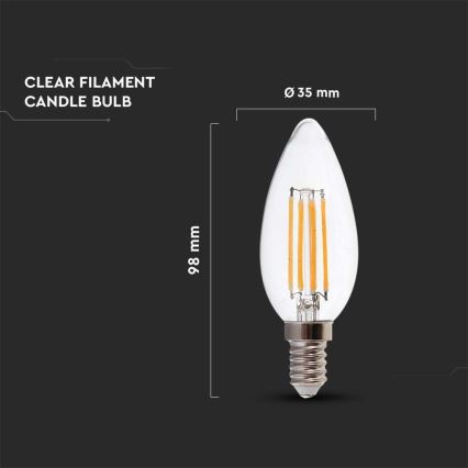 LED elektros lemputė FILAMENT E14/5,5W/230V 3000K