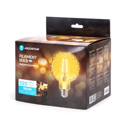 LED elektros lemputė FILAMENT E27/4W/230V 1800K ananasų - Aigostar