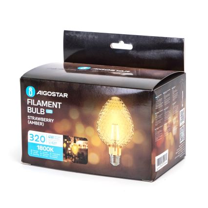 LED elektros lemputė FILAMENT E27/4W/230V 1800K braškė - Aigostar