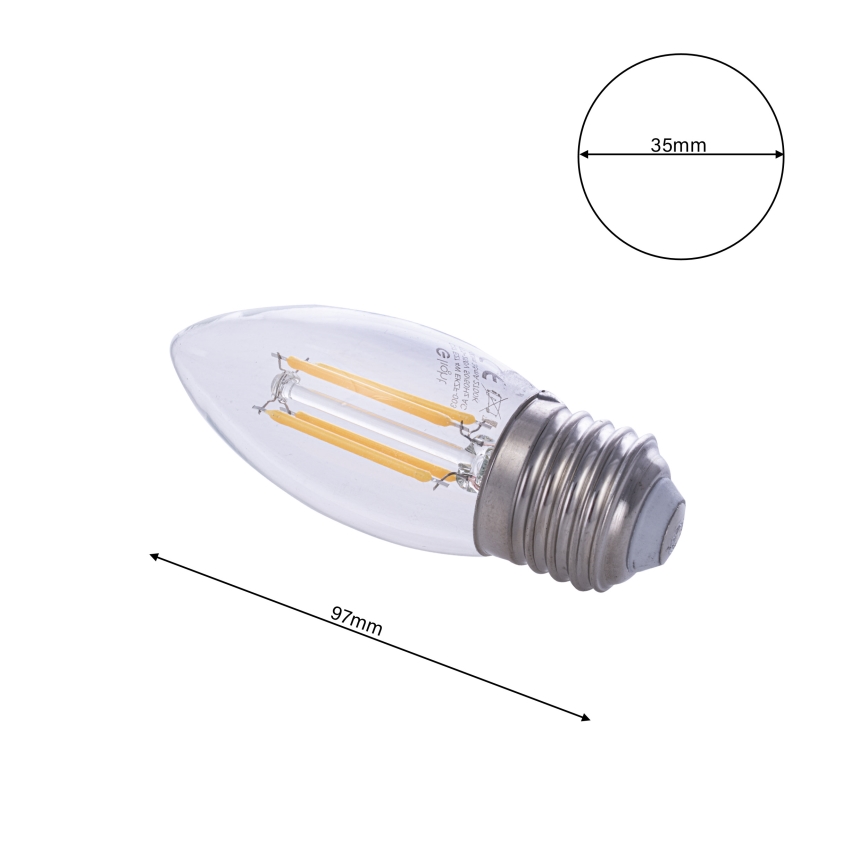 LED elektros lemputė FILAMENT E27/4W/230V 2700K