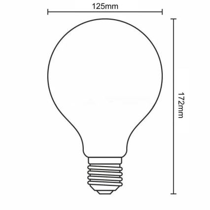 LED elektros lemputė WHITE FILAMENT G125 E27/13W/230V 3000K