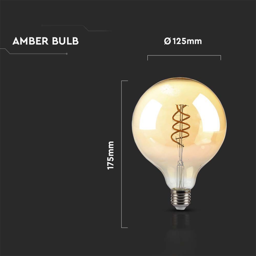 LED elektros lemputė FILAMENT G125 E27/6W/230V 1800K