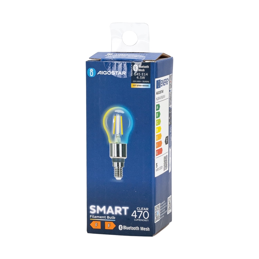 LED pritemdoma elektros lemputė FILAMENT MESH Išmanus G45 E14/4,5W/230V 2700-6500K - Aigostar