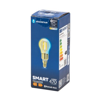 LED elektros lemputė FILAMENT G45 E14/4,5W/230V 2700-6500K - Aigostar