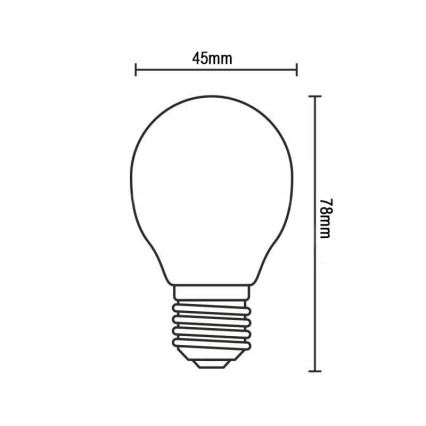 LED elektros lemputė FILAMENT G45 E14/4W/230V 3000K