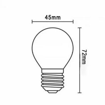 LED elektros lemputė FILAMENT G45 E27/2W/230V 3000K