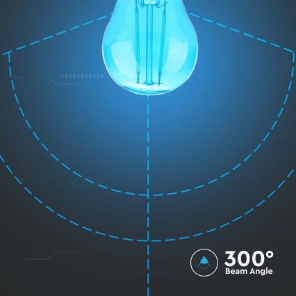 LED elektros lemputė FILAMENT G45 E27/2W/230V mėlyna