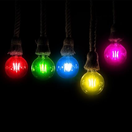 LED elektros lemputė FILAMENT G45 E27/2W/230V raudona