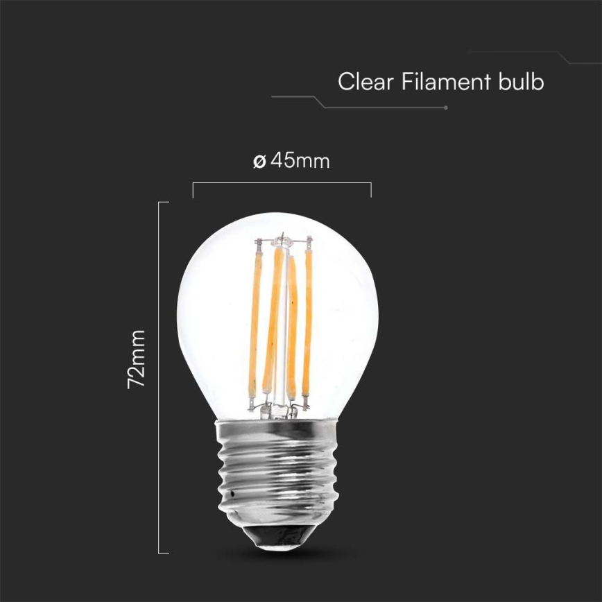 LED elektros lemputė FILAMENT G45 E27/6W/230V 3000K