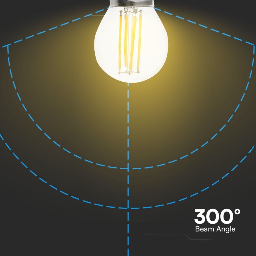 LED elektros lemputė FILAMENT G45 E27/6W/230V 6500K