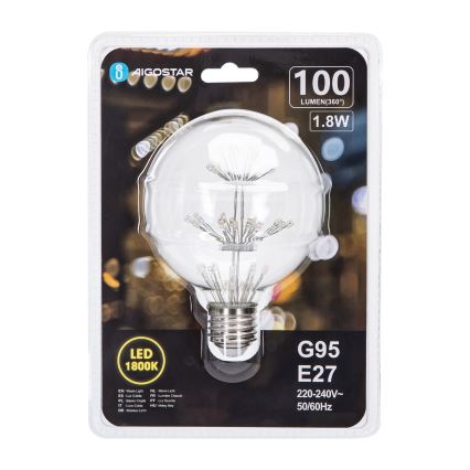 LED elektros lemputė FILAMENT G95 E27/1,8W/230V 1800K - Aigostar