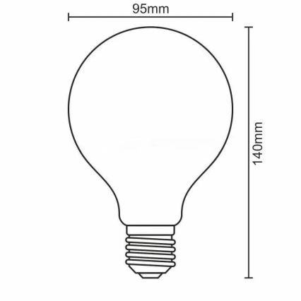 LED elektros lemputė WHITE FILAMENT G95 E27/13W/230V 3000K