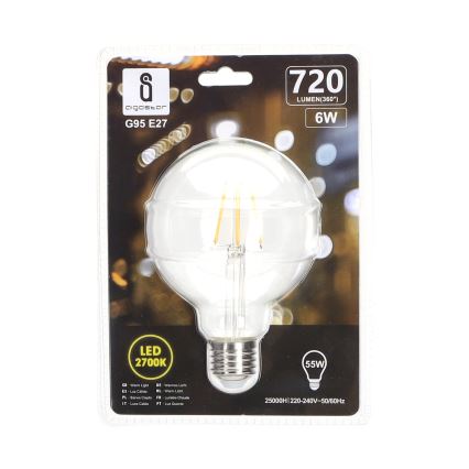 LED elektros lemputė FILAMENT G95 E27/6W/230V 2700K - Aigostar