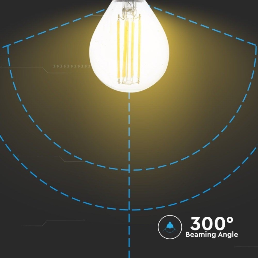 LED elektros lemputė FILAMENT P45 E14/6W/230V 2700K