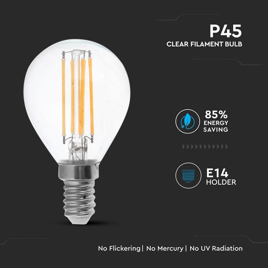 LED elektros lemputė FILAMENT P45 E14/6W/230V 2700K