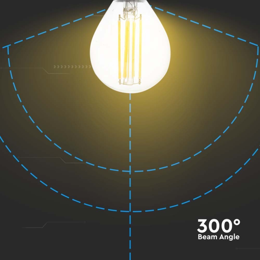 LED elektros lemputė FILAMENT P45 E14/6W/230V 6500K